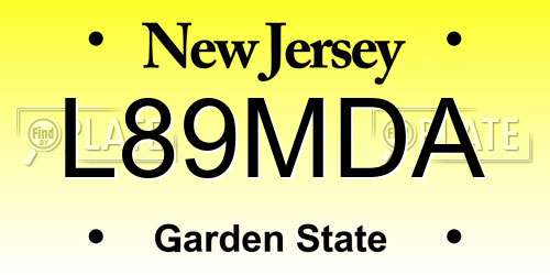 L89MDA New Jersey License Plate