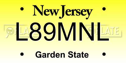 L89MNL New Jersey License Plate