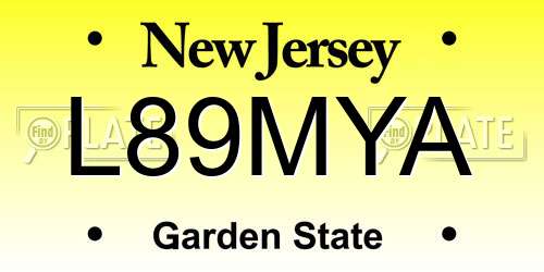 L89MYA New Jersey License Plate