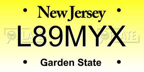 L89MYX New Jersey License Plate