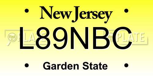 L89NBC New Jersey License Plate