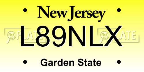 L89NLX New Jersey License Plate