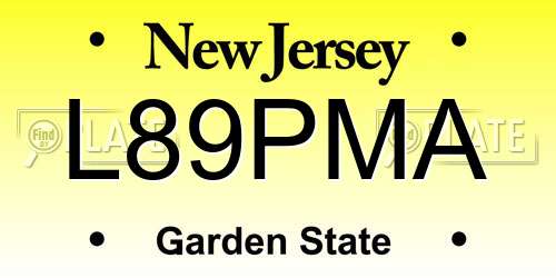 L89PMA New Jersey License Plate