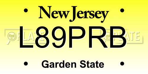 L89PRB New Jersey License Plate