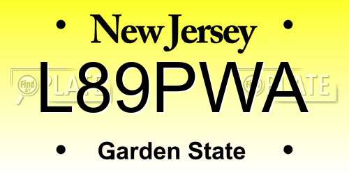 L89PWA New Jersey License Plate