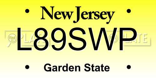 L89SWP New Jersey License Plate