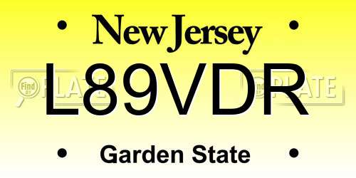 L89VDR New Jersey License Plate