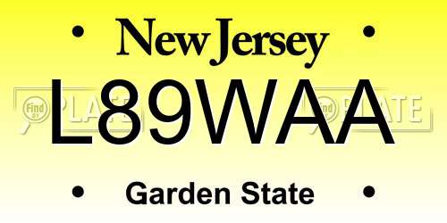 L89WAA New Jersey License Plate