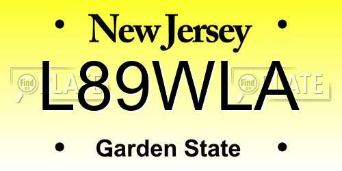 L89WLA New Jersey License Plate