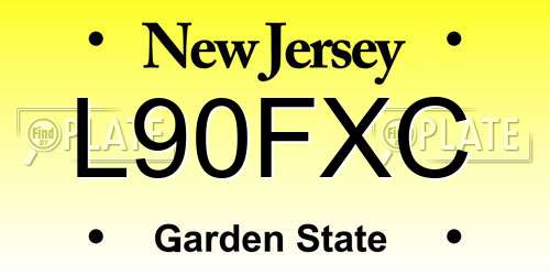 L90FXC New Jersey License Plate