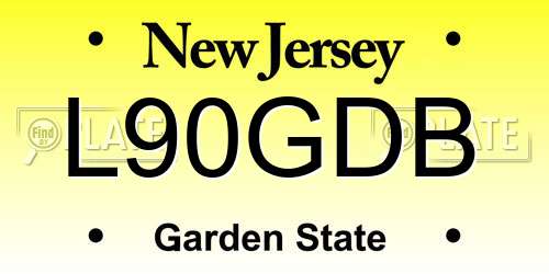 L90GDB New Jersey License Plate