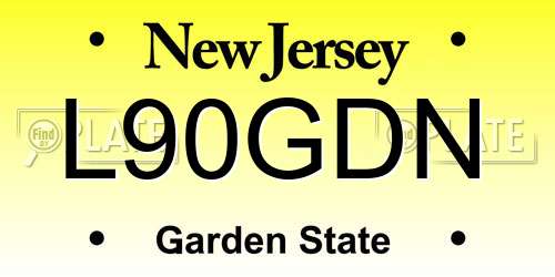 L90GDN New Jersey License Plate