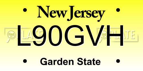 L90GVH New Jersey License Plate