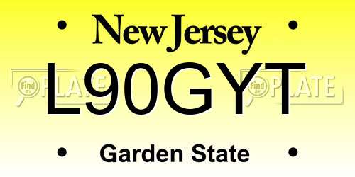 L90GYT New Jersey License Plate