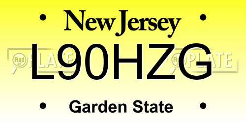 L90HZG New Jersey License Plate
