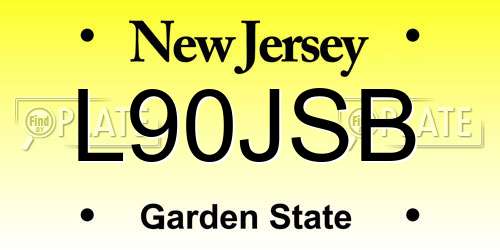 L90JSB New Jersey License Plate