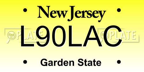 L90LAC New Jersey License Plate