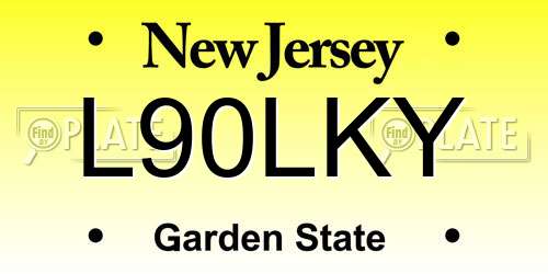 L90LKY New Jersey License Plate