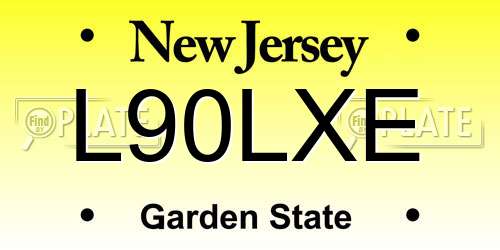 L90LXE New Jersey License Plate