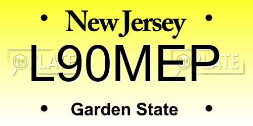 L90MEP New Jersey License Plate
