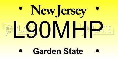L90MHP New Jersey License Plate