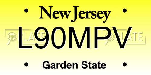 L90MPV New Jersey License Plate
