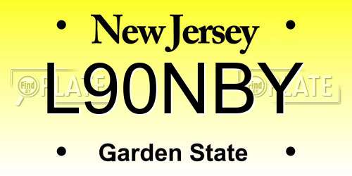L90NBY New Jersey License Plate