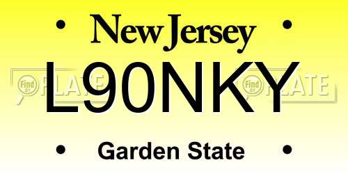 L90NKY New Jersey License Plate