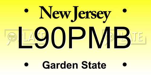 L90PMB New Jersey License Plate