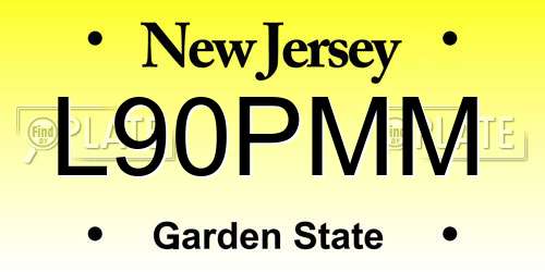 L90PMM New Jersey License Plate