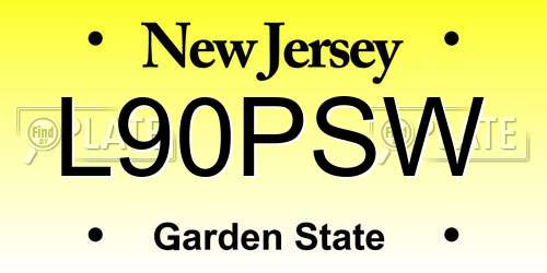 L90PSW New Jersey License Plate