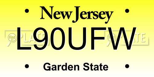 L90UFW New Jersey License Plate