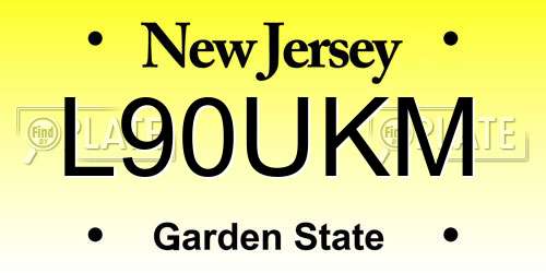 L90UKM New Jersey License Plate