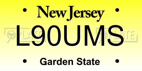 L90UMS New Jersey License Plate