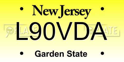 L90VDA New Jersey License Plate