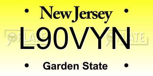 L90VYN New Jersey License Plate