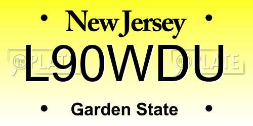 L90WDU New Jersey License Plate