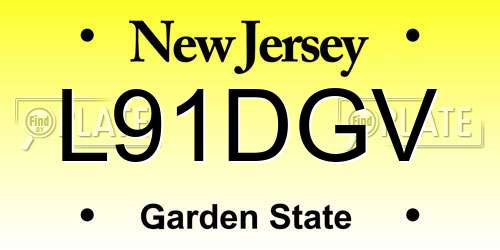L91DGV New Jersey License Plate