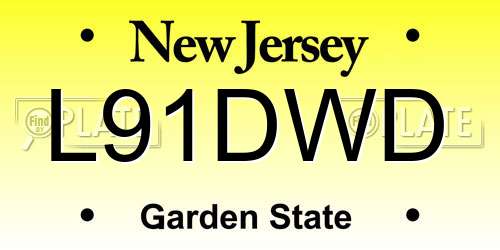 L91DWD New Jersey License Plate