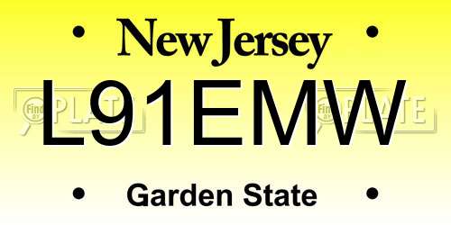 L91EMW New Jersey License Plate