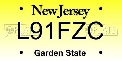 L91FZC New Jersey License Plate