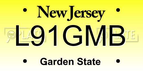 L91GMB New Jersey License Plate
