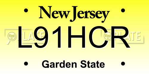 L91HCR New Jersey License Plate