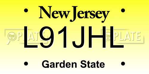 L91JHL New Jersey License Plate