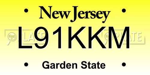 L91KKM New Jersey License Plate
