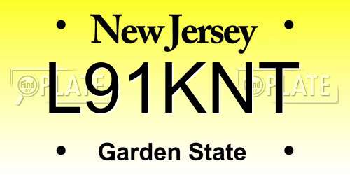 L91KNT New Jersey License Plate