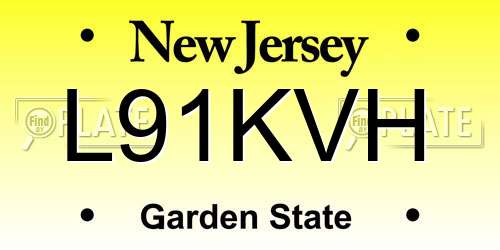 L91KVH New Jersey License Plate