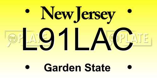 L91LAC New Jersey License Plate