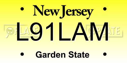 L91LAM New Jersey License Plate