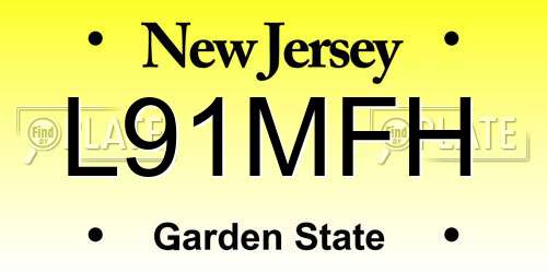 L91MFH New Jersey License Plate